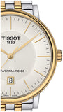 Tissot Carson Premium Powermatic 80 White Dial Two Tone Steel Strap Watch For Men - T122.407.22.031.00