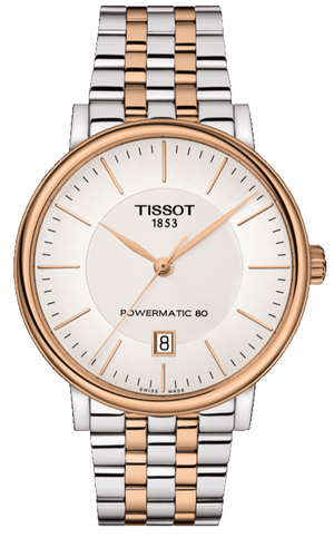 Tissot Carson Premium Powermatic 80 White Dial Two Tone Steel Strap Watch For Men - T122.407.22.031.01