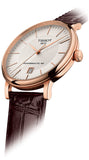 Tissot Carson Premium Powermatic 80 White Dial Brown Leather Strap Watch For Men - T122.407.36.031.00