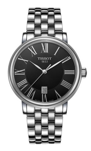 Tissot Carson Silver Stainless Steel Black Dial Premium Watch For Men - T122.410.11.053.00