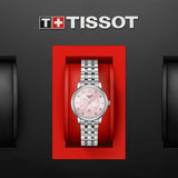 Tissot T Classic Carson Premium Lady Pink Mother of Pearl Dial Silver Steel Strap Watch For Women - T122.210.11.159.00