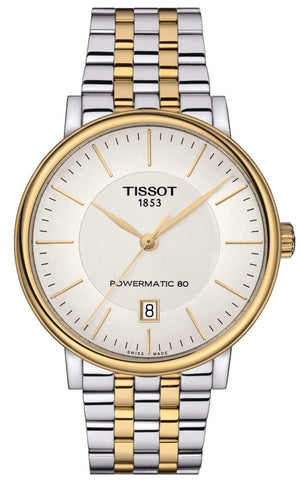 Tissot Carson Premium Powermatic 80 White Dial Two Tone Steel Strap Watch For Men - T122.407.22.031.00