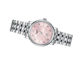 Tissot Carson Premium Lady Pink Mother of Pearl Dial Silver Steel Strap Watch For Women - T122.210.11.159.00