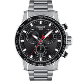 Tissot Supersport Chrono Black Dial Silver Steel Strap Watch For Men - T125.617.11.051.00