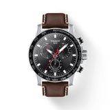 Tissot Supersport Chrono Black Dial Brown Leather Strap Watch for Men - T125.617.16.051.01