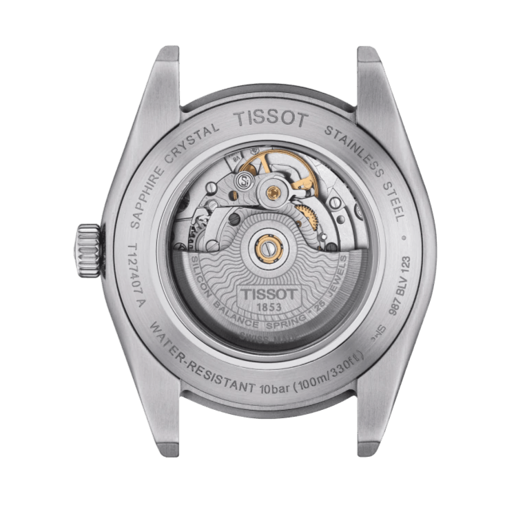 Tissot Gentleman Powermatic 80 Silicium Black Dial Silver Steel Strap Watch For Men - T127.407.11.061.01