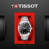 Tissot Gentleman Black Dial Silver Steel Strap Watch For Men - T127.410.11.051.00