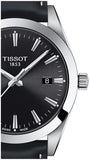 Tissot Gentleman Black Dial Black Leather Strap Watch For Men - T127.410.16.051.00