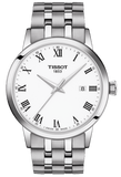 Tissot T Classic Dream White Dial Silver Steel Strap Watch For Men - T129.410.11.013.00