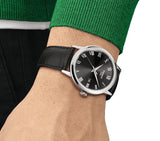 Tissot Everytime Medium Black Dial Black Leather Strap Watch For Men - T109.410.16.053.00