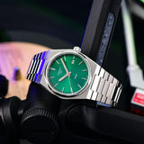 Tissot PRX Quartz Green Dial Steel Silver Steel Strap Watch for Men - T137.410.11.081.00