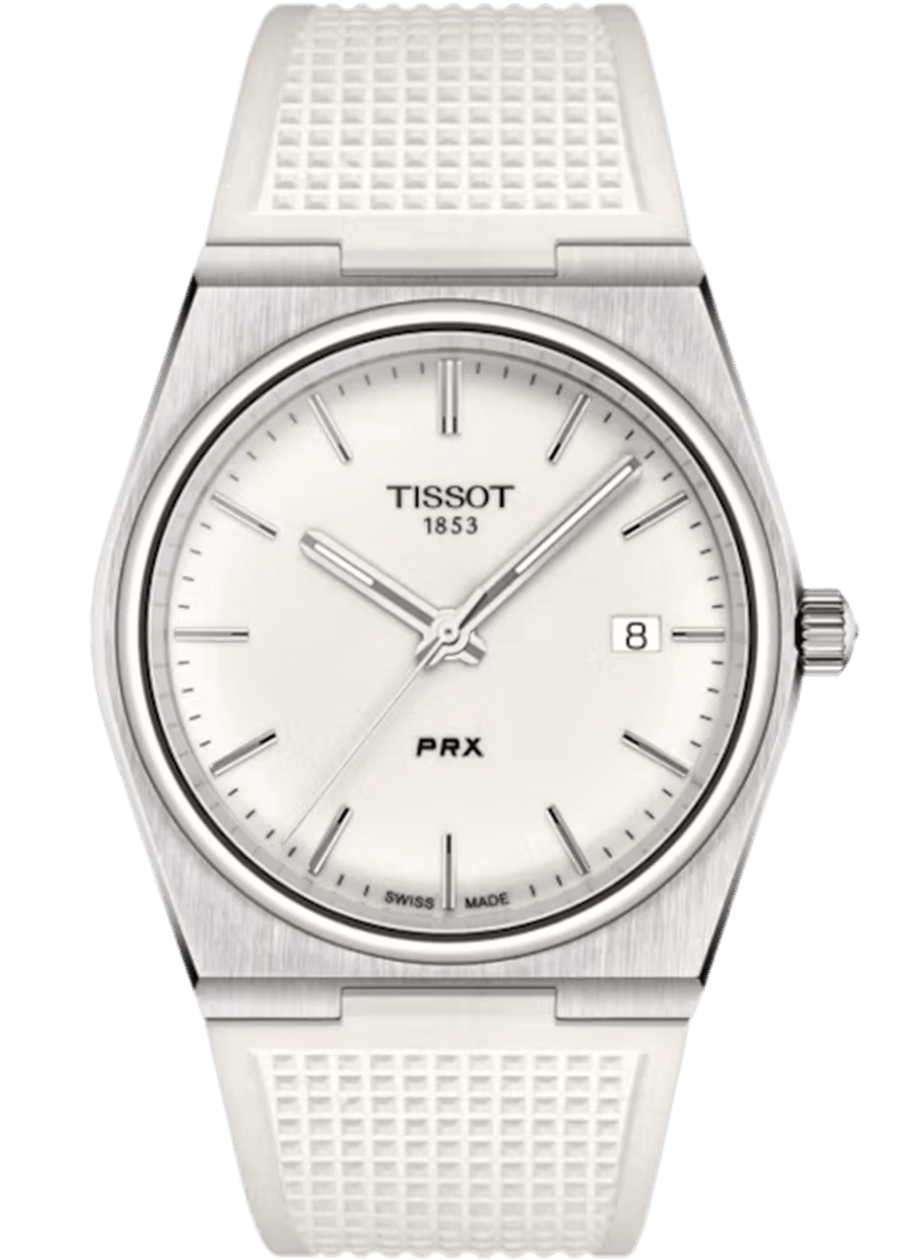 Tissot PRX 40 White Dial White Rubber Strap Watch For Men - T137.410.17.011.00