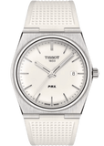 Tissot PRX 40 Quartz White Dial White Leather Strap Watch For Men -  T137.410.17.011.00