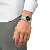 Tissot PRX Quartz Green Dial Steel Silver Steel Strap Watch for Men - T137.410.11.081.00