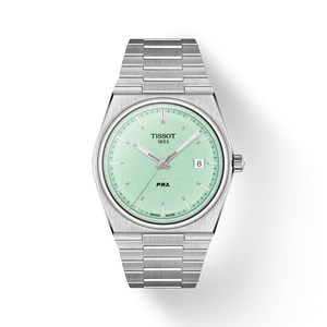Tissot PRX Quartz Light Green Dial Silver Steel Strap Watch for Men - T137.410.11.091.01