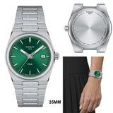 Tissot PRX Quartz Green Dial Silver Steel Strap Watch for Women - T137.210.11.081.00