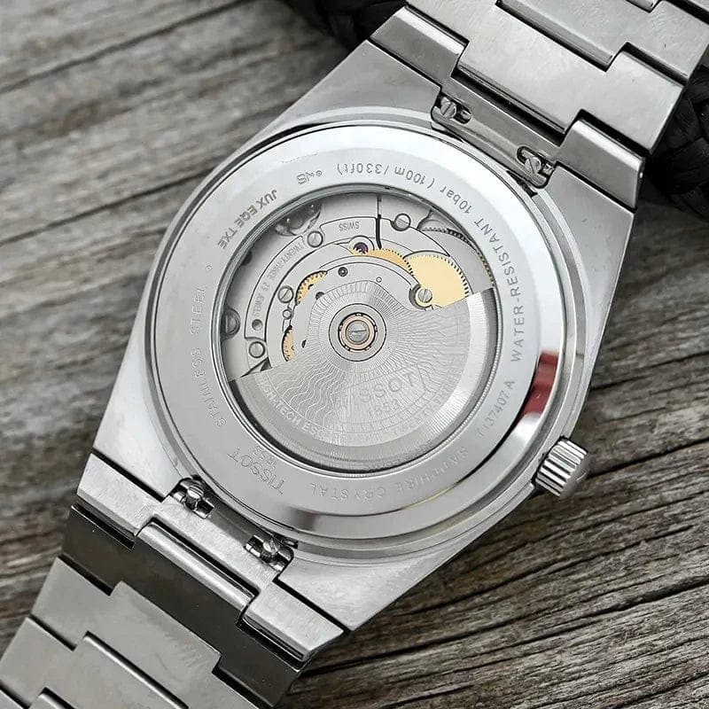 Tissot watch back showing movement, T1374071105101_3_175