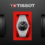 Tissot PRX Quartz Black Dial Silver Steel Strap Watch For Men - T137.410.11.051.00