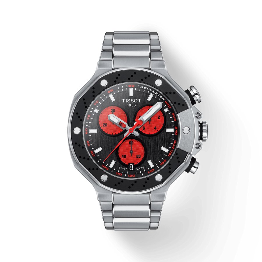 Tissot T Race Marc Marquez Limited Edition Black Dial Silver Steel Strap Watch for Men - T141.417.11.051.00