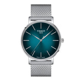 Tissot Everytime Gent Green Dial Silver Mesh Bracelet Watch for Men - T143.410.11.091.00