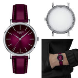 Tissot Everytime Lady Burgundy Dial Burgundy Leather Strap Watch for Women - T143.210.17.331.00