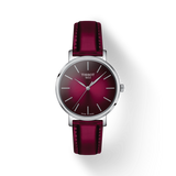 Tissot Everytime Lady Burgundy Dial Burgundy Leather Strap Watch for Women - T143.210.17.331.00