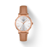 Tissot Everytime Lady Silver Dial Brown Leather Strap Watch for Women - T143.210.36.011.00