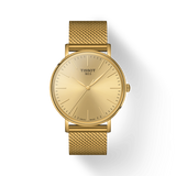 Tissot Everytime Gent Gold Dial Gold Mesh Bracelet Watch for Men - T143.410.33.021.00