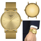 Tissot Everytime Gent Gold Dial Gold Mesh Bracelet Watch for Men - T143.410.33.021.00