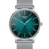 Tissot Everytime Gent Green Dial Silver Mesh Bracelet Watch for Men - T143.410.11.091.00