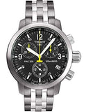 Tissot T Sport PRC200 Chronograph Black Dial Silver Steel Strap Watch for Men - T17.1.586.52