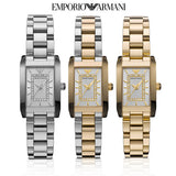 Emporio Armani Classic Diamonds Silver Dial Silver Steel Strap Watch For Women - AR3170