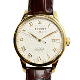 Tissot Le Locle Automatic Ivory Dial Brown Leather Strap Watch For Men - T41.5.413.73