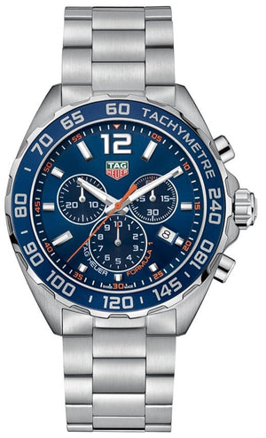 Tag Heuer Formula 1 Quartz Chronograph Blue Dial Silver Steel Strap Watch for Men - CAZ1014.BA0842