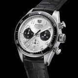 Tag Heuer Autavia Chronometer Flyback Chronograph Silver Dial Black Leather Strap Watch for Men - CBE511B.FC8279