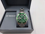 Tag Heuer Aquaracer Calibre 5 Green Dial Silver Steel Strap Watch for Men - WAY201S.BA0927