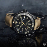 Tag Heuer Aquaracer 300 Calibre 5 Automatic Black Dial Brown Fabric Strap Watch for Men - WAY208C.FC6383