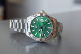 Tag Heuer Aquaracer Calibre 5 Automatic Green Dial Silver Steel Strap Watch for Men - WAY2015.BA0927