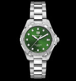 Tag Heuer Aquaracer Quartz 32mm Emerald Green Dial Silver Steel Strap Watch for Women - WBD1316.BA0740