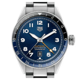 Tag Heuer Autavia Cosc GMT Automatic Blue Dial Silver Steel Strap Watch for Men - WBE511A.BA0650