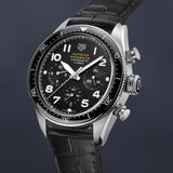 Tag Heuer Autavia Chronometer Flyback Automatic Chronograph Black Dial Black Leather Strap Watch for Men - CBE511A.FC8279