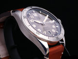 Tag Heuer Autavia Isograph Grey Dial Calfskin Brown Leather Strap Watch for Men - WBE5111.FC8267