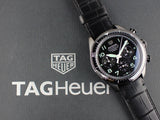 Tag Heuer Autavia Chronometer Flyback Chronograph Black Dial Black Leather Strap Watch for Men - CBE511C.FC8280