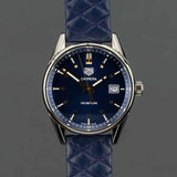 Tag Heuer Carrera Quartz 39mm Blue Dial Blue Calfskin Strap Watch for Women - WAR1112.FC6391