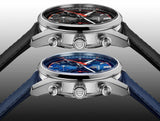 Tag Heuer Carrera Chronograph Blue Dial Blue Leather Strap Watch for Men - CBN201D.FC6543