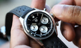 Tag Heuer Carrera Automatic Chronograph Black Dial Black Leather Strap Watch for Men - CBS2210.FC6534