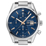 Tag Heuer Carrera Automatic Chronograph Blue Dial Silver Steel Strap Watch for Men - CBK2115.BA0715