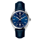 Tag Heuer Carrera Date Blue Dial Blue Leather Strap Watch for Men - WBN2112.FC6504