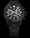 Tag Heuer Carrera Automatic Chronograph Black Dial Black Steel Strap Watch for Men - CBG2090.BH0661