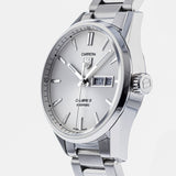 Tag Heuer Carrera Calibre 5 Automatic 41mm White Dial Silver Steel Strap Watch for Men - WAR201B.BA0723